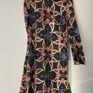 Zara Black and Orange Long Sleeve Dress